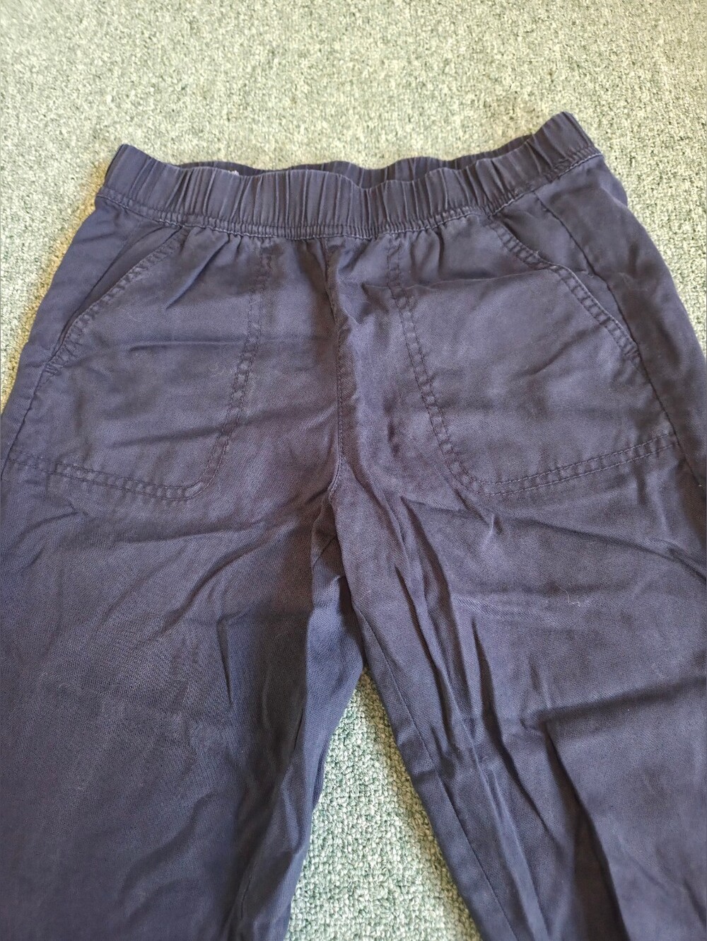 Talbots Petite Small Navy Blue Tencel Lyocell Capri Joggers Pockets